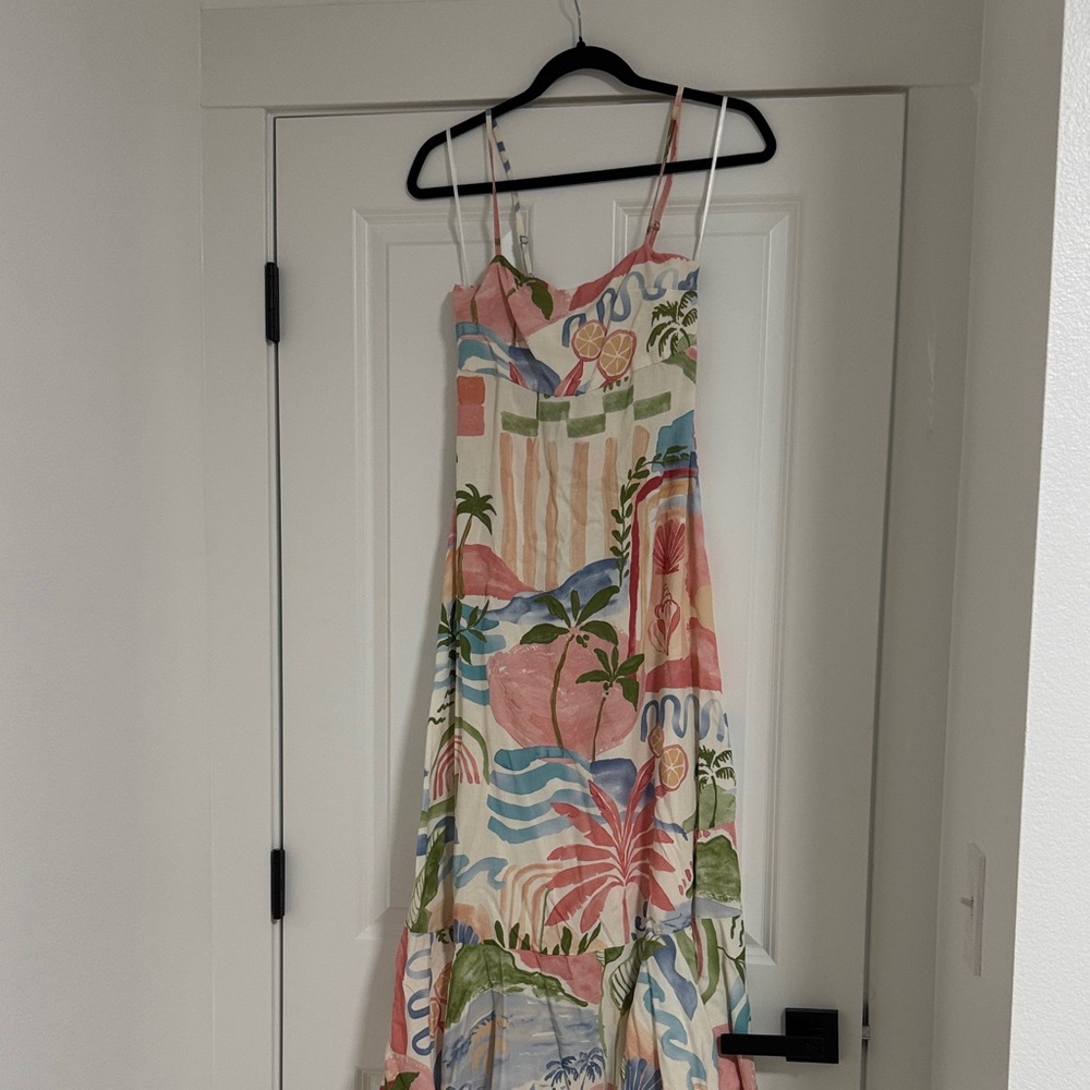 Tropical Print Maxi Dress